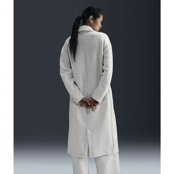 Nike NWT Tech Fleece Oversized Duster Jacket Light Grey Medium - Picture 3 of 7